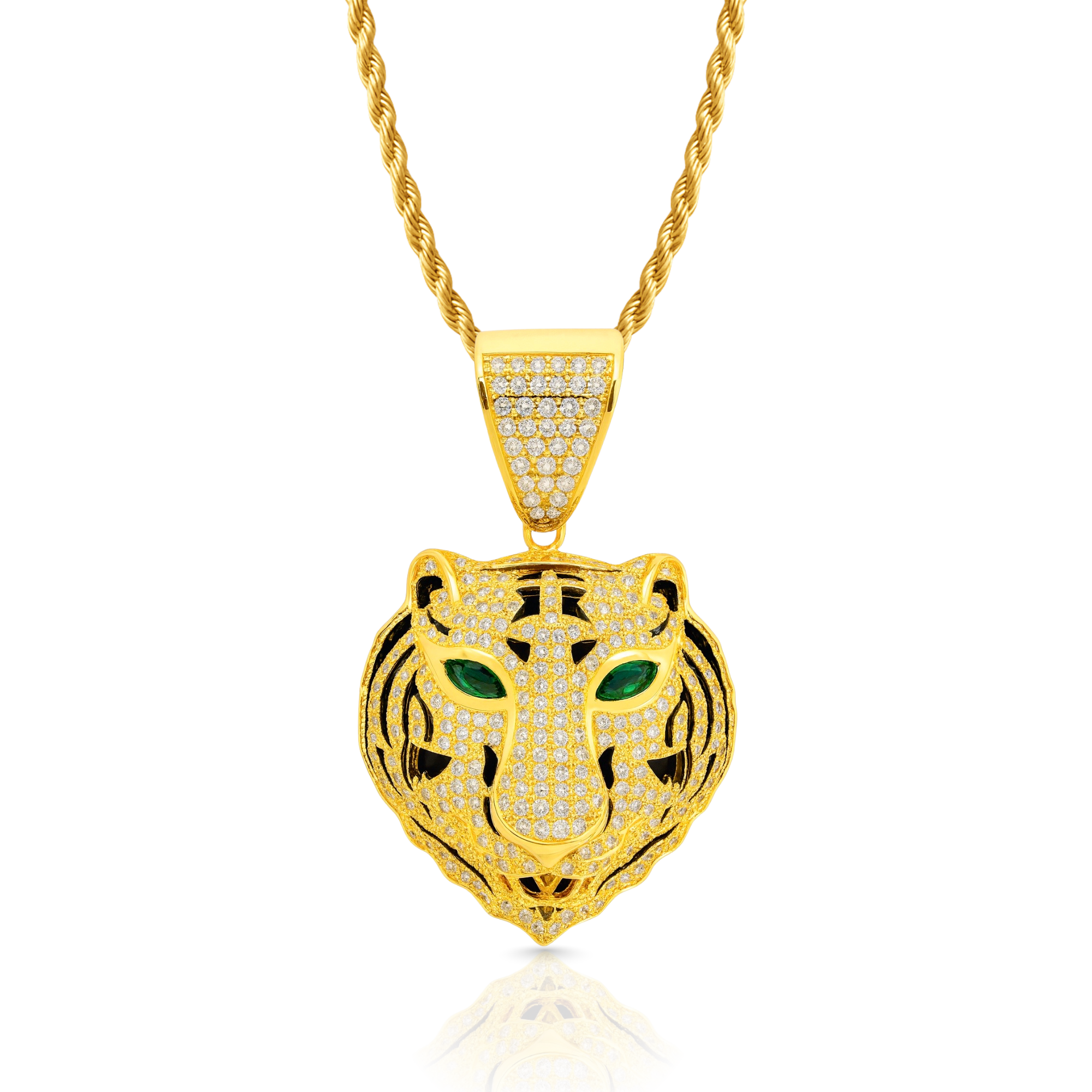 Tiger Diamond Gold Pendant