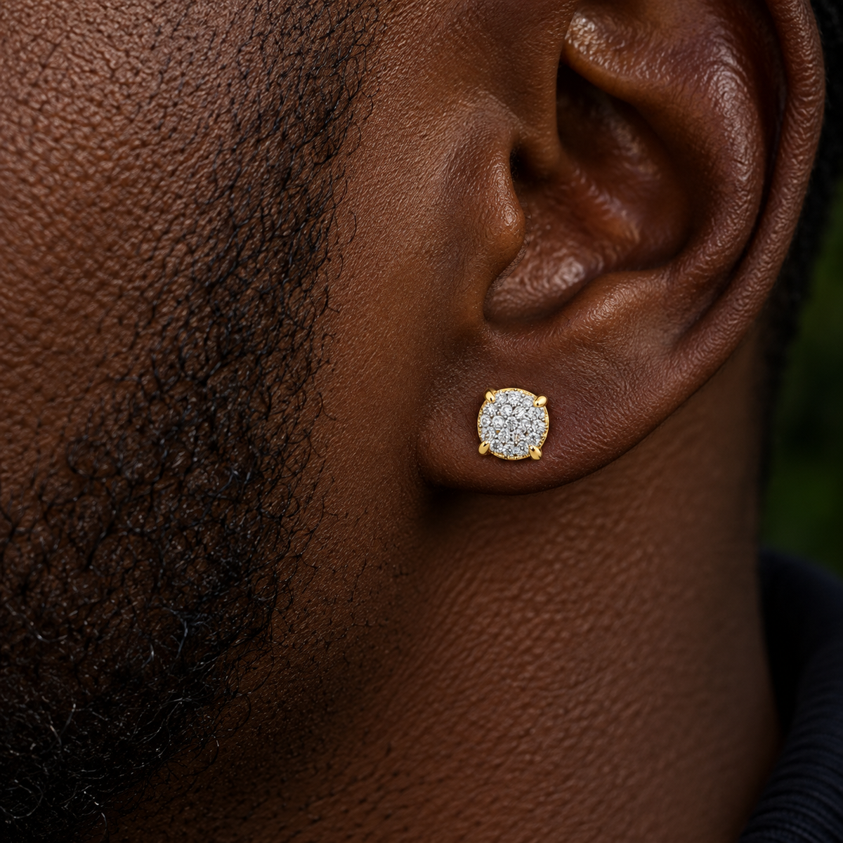 Cuban Round Diamond Earrings