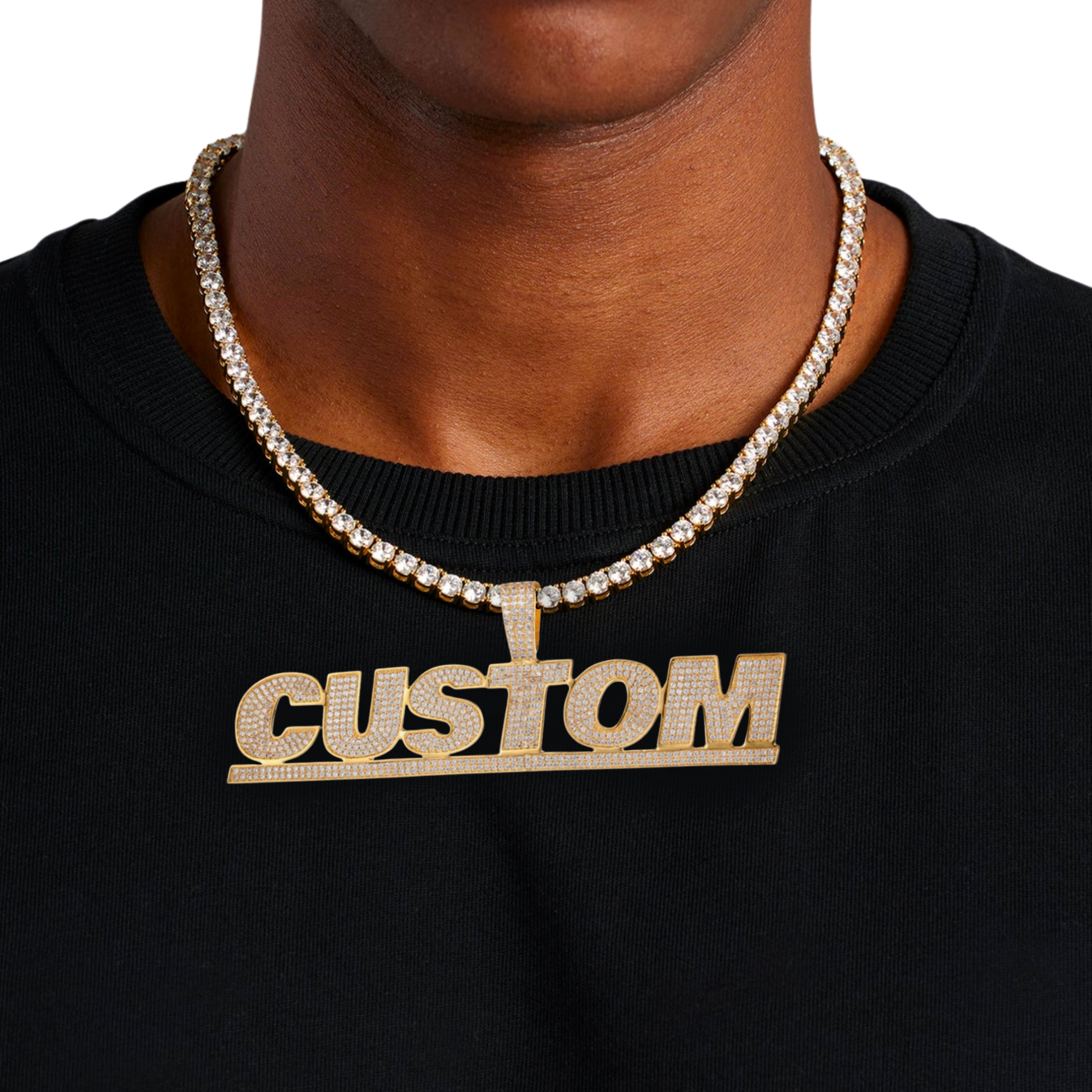 Moissanite Underline Letter Custom Pendant