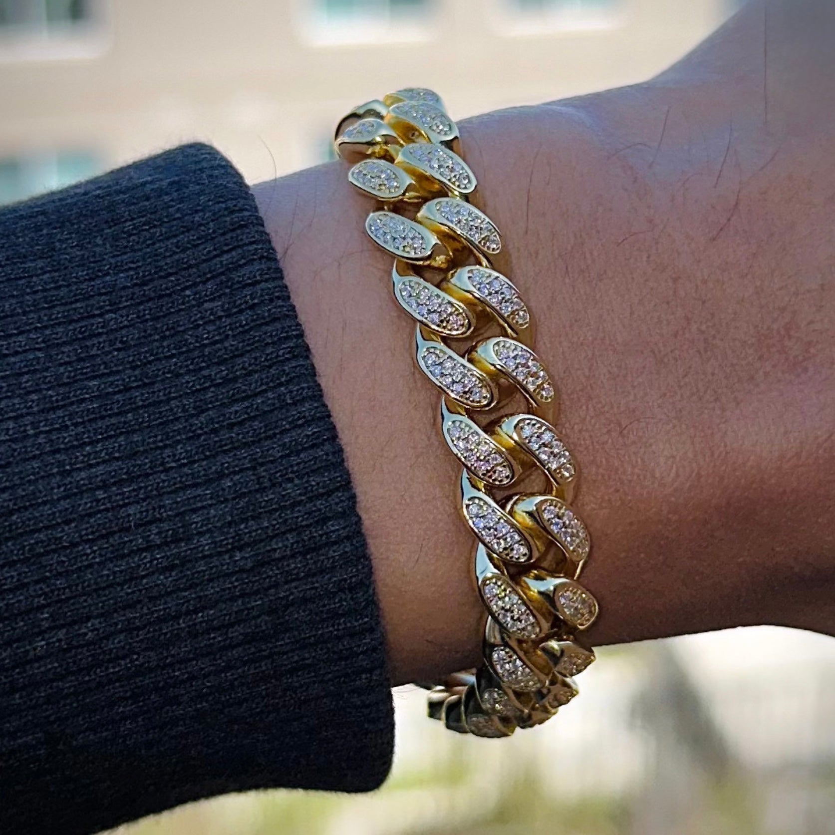 Moissanite Diamond Cuban Bracelet (12mm) 7.0cts