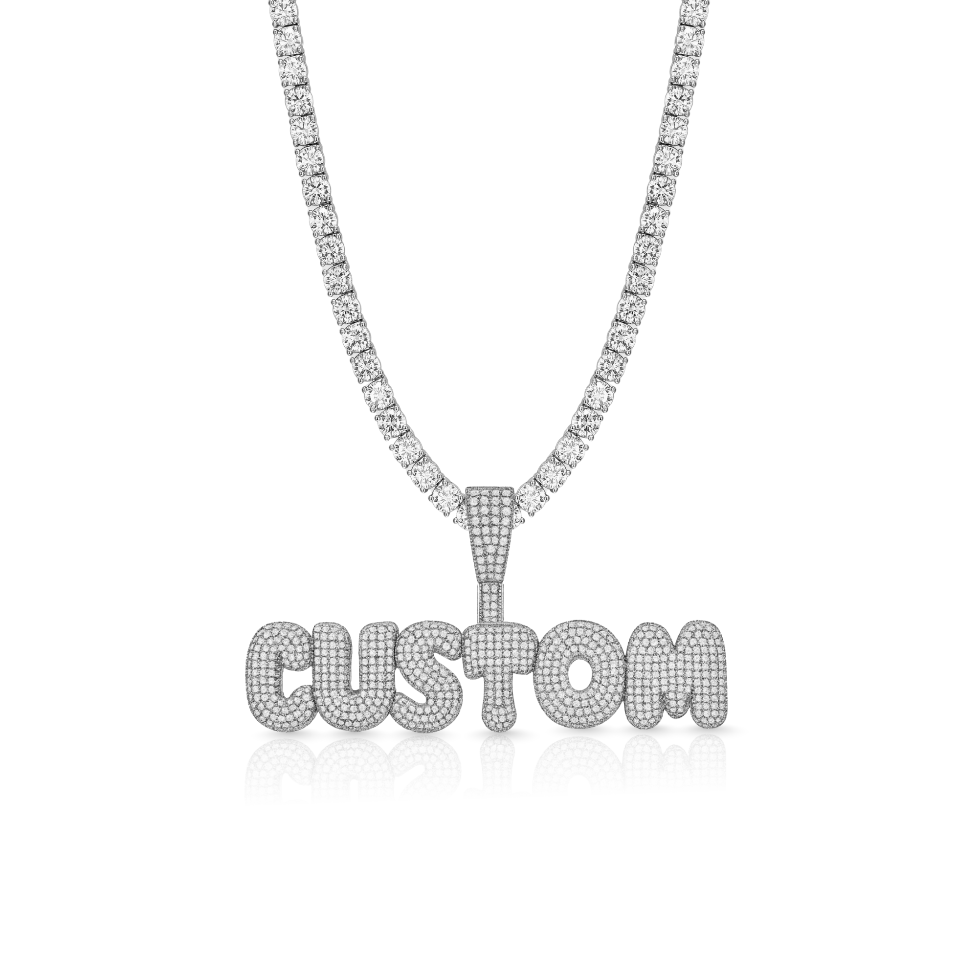 Small Bubble Letter Custom Pendant