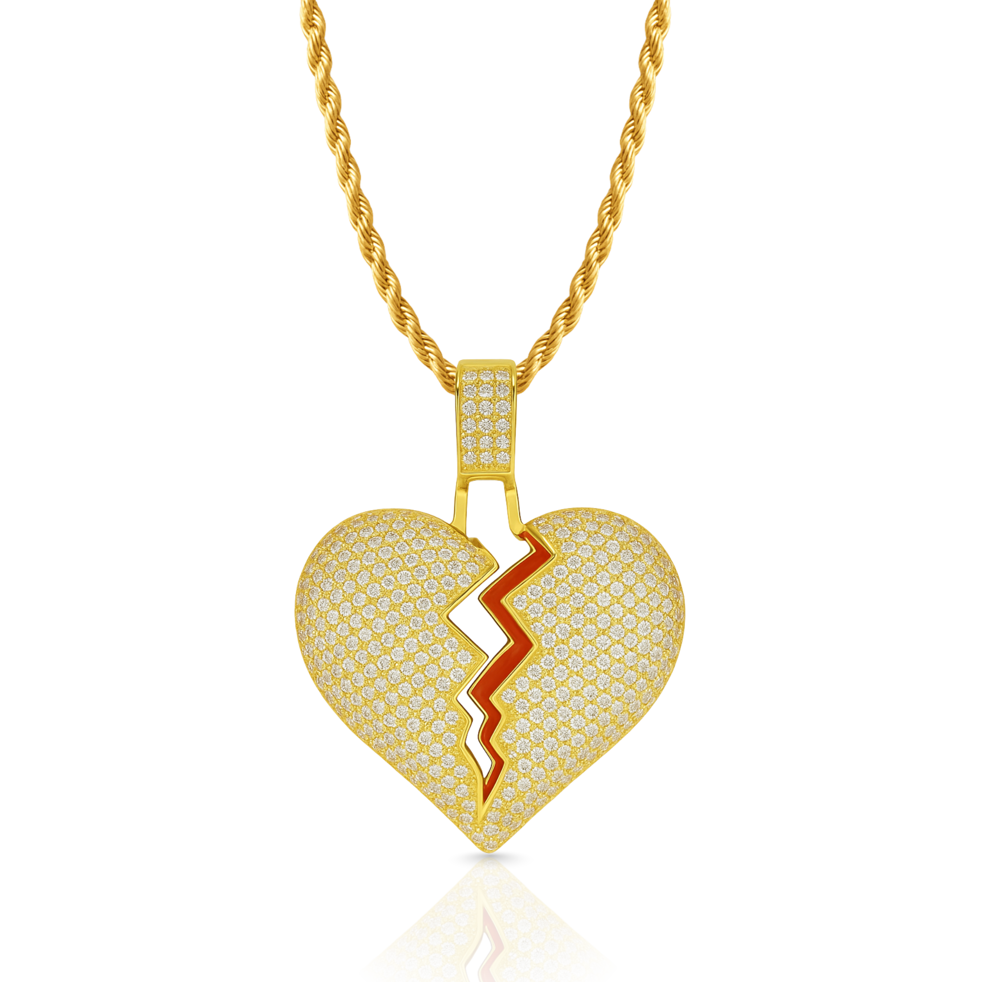 Broken Heart Diamond Gold Pendant