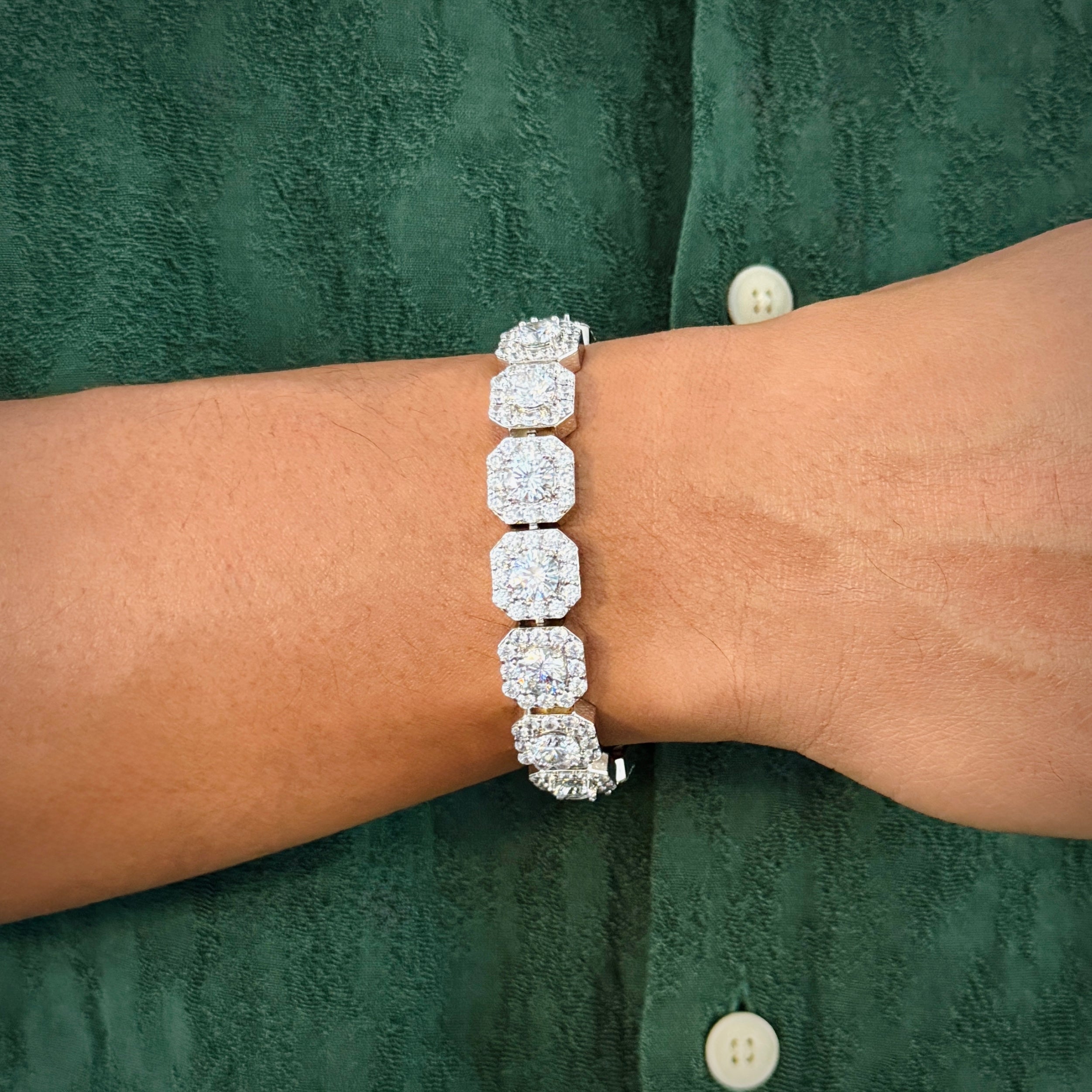 Clustered Tennis Bracelet 12mm