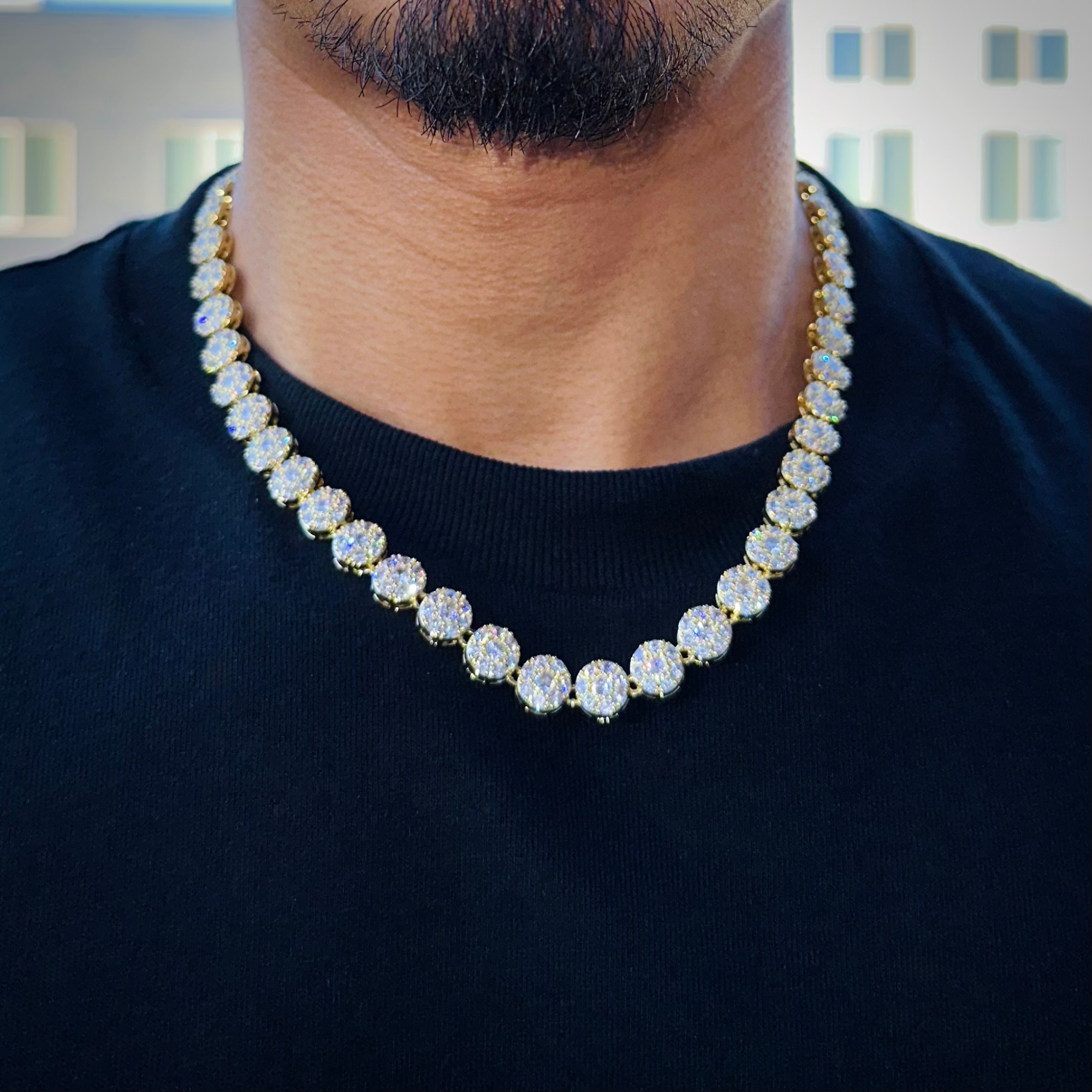 Clustered Round Tennis Chain 10mm