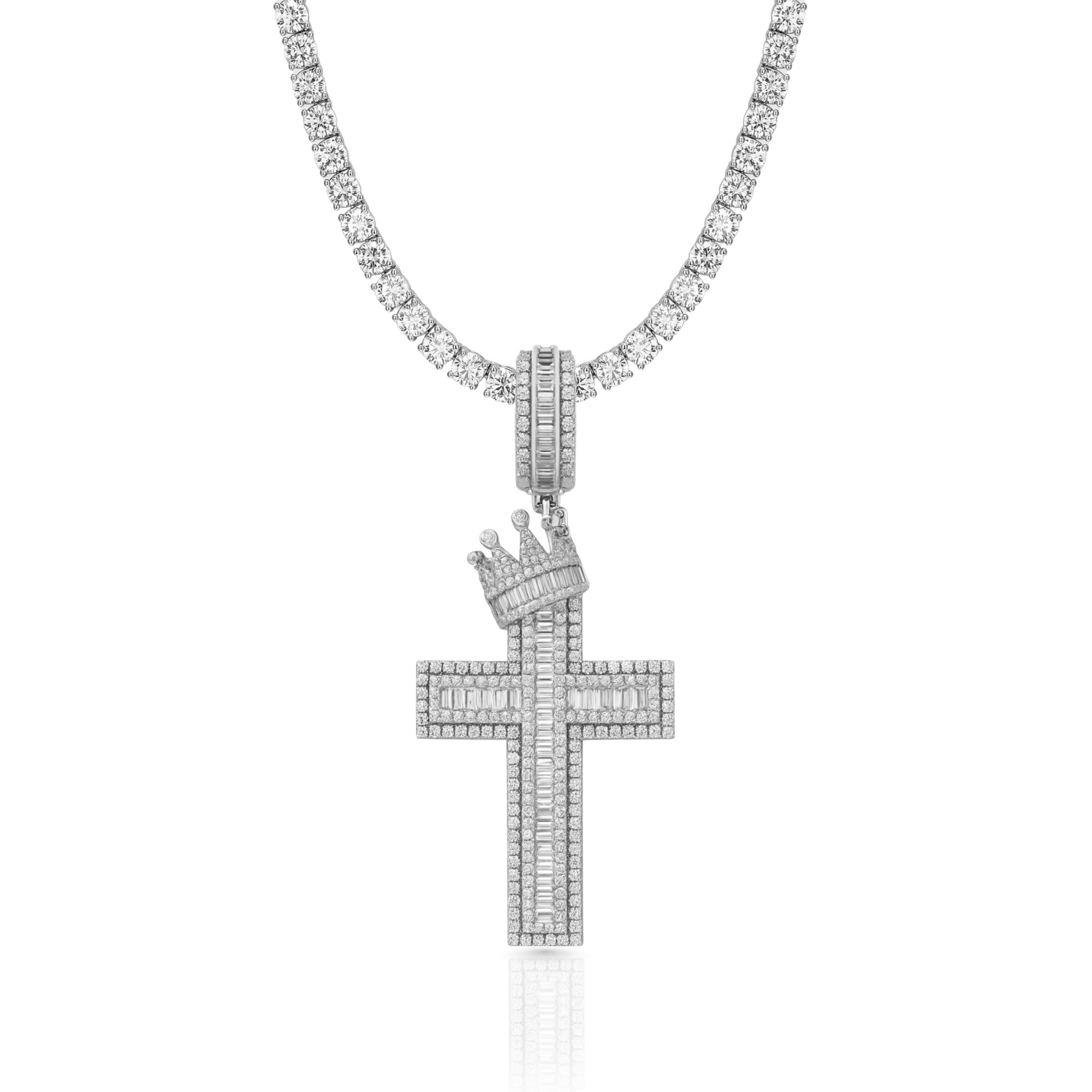 Crown Cross Diamond Pendant