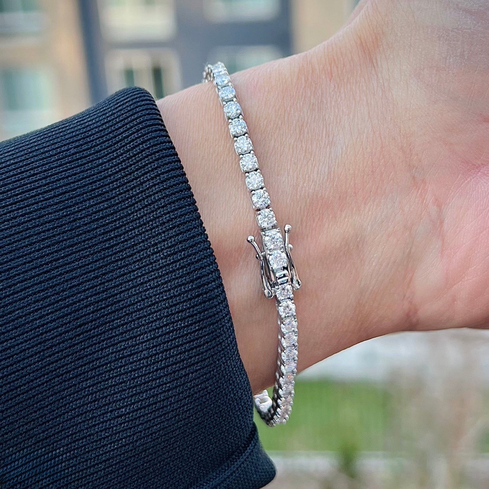 Moissanite Diamond Tennis Bracelet (3mm) 12cts