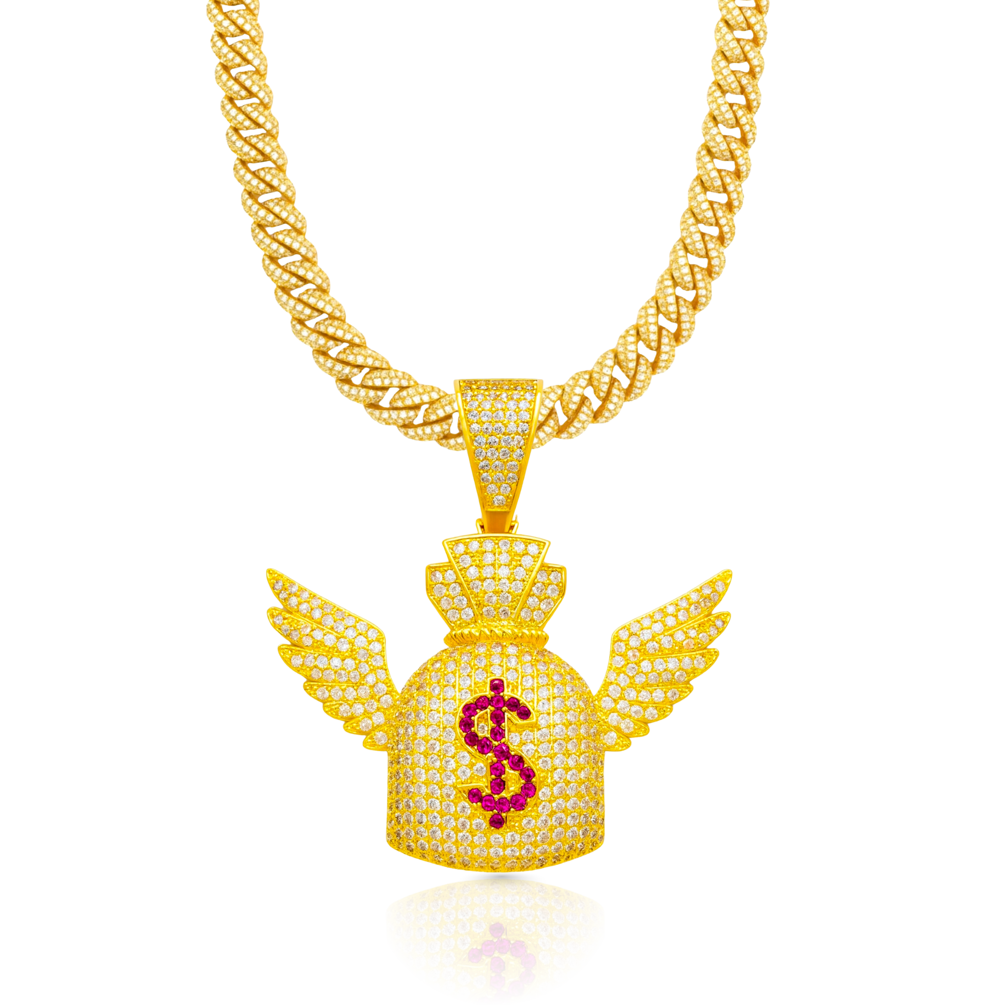 Money Wings Diamond Gold Pendant