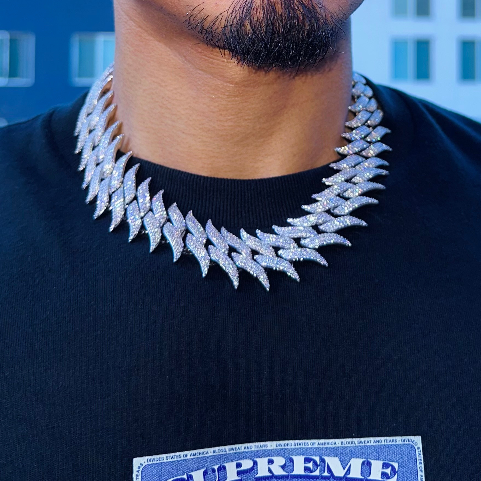 Spike Diamond Chain Gold 29mm