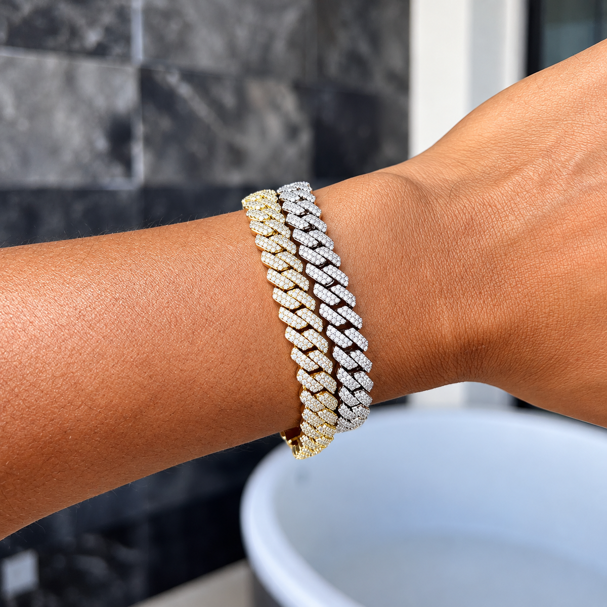 Diamond Prongs Bracelet 14K 8mm