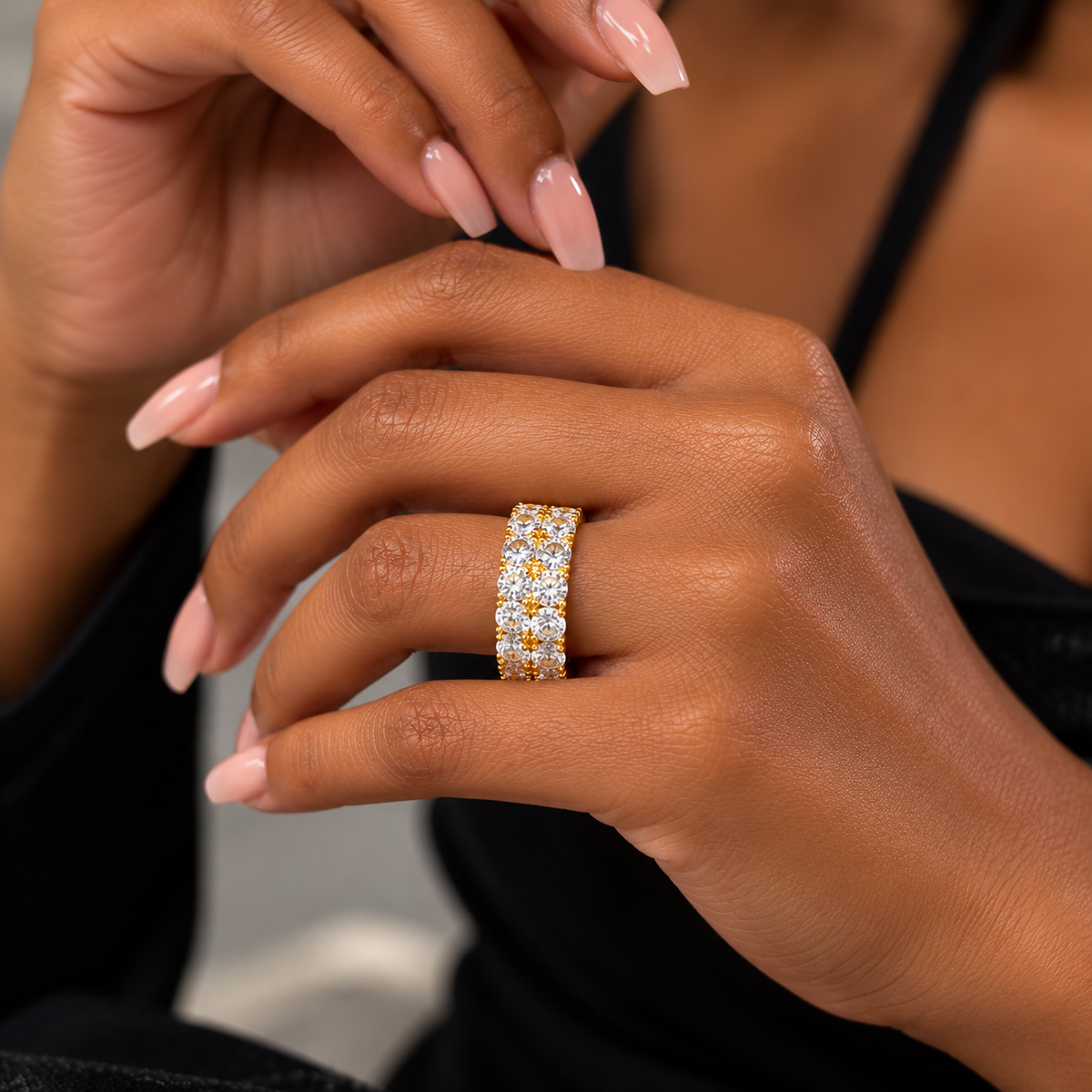 Double Tennis Diamond Ring