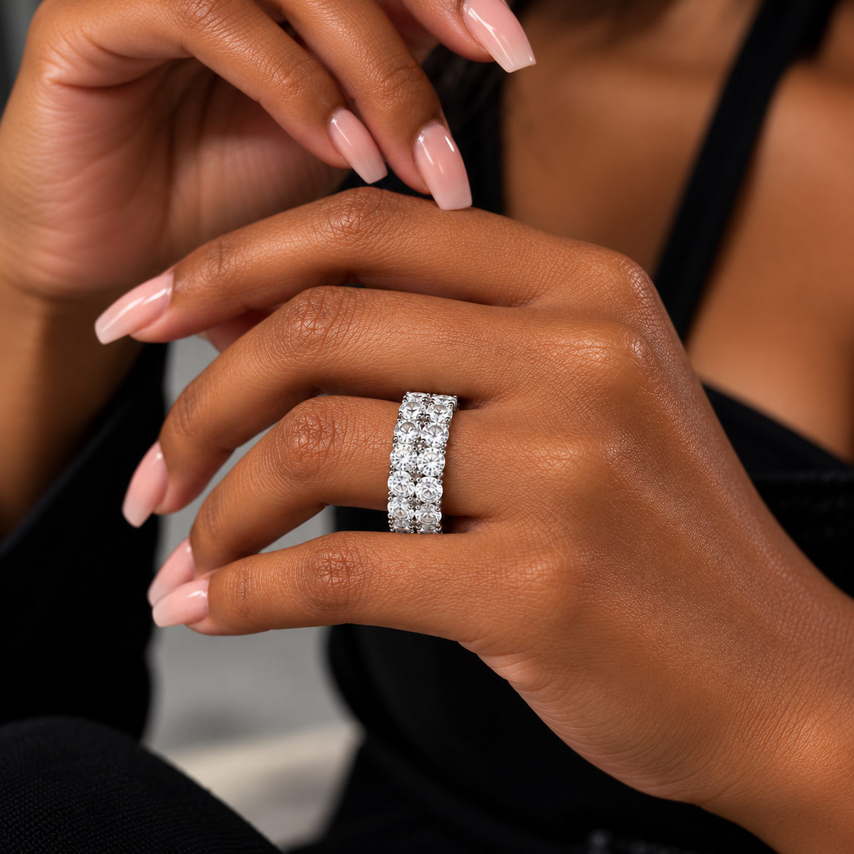 Double Tennis Diamond Ring