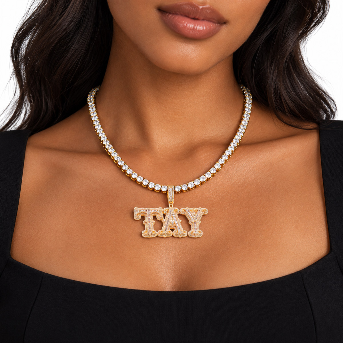 Roman Baguette Custom Pendant