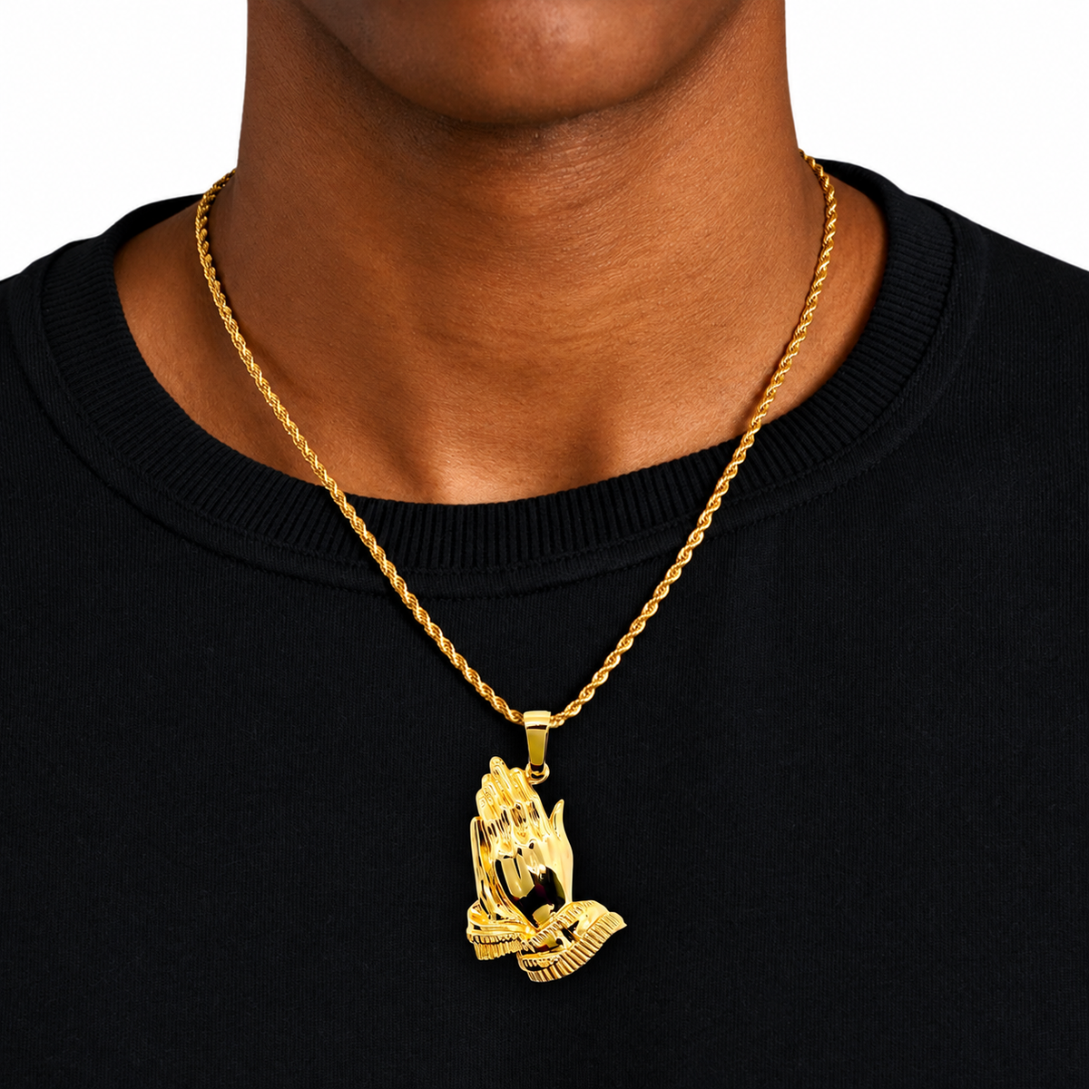 Praying Hand Gold Pendant