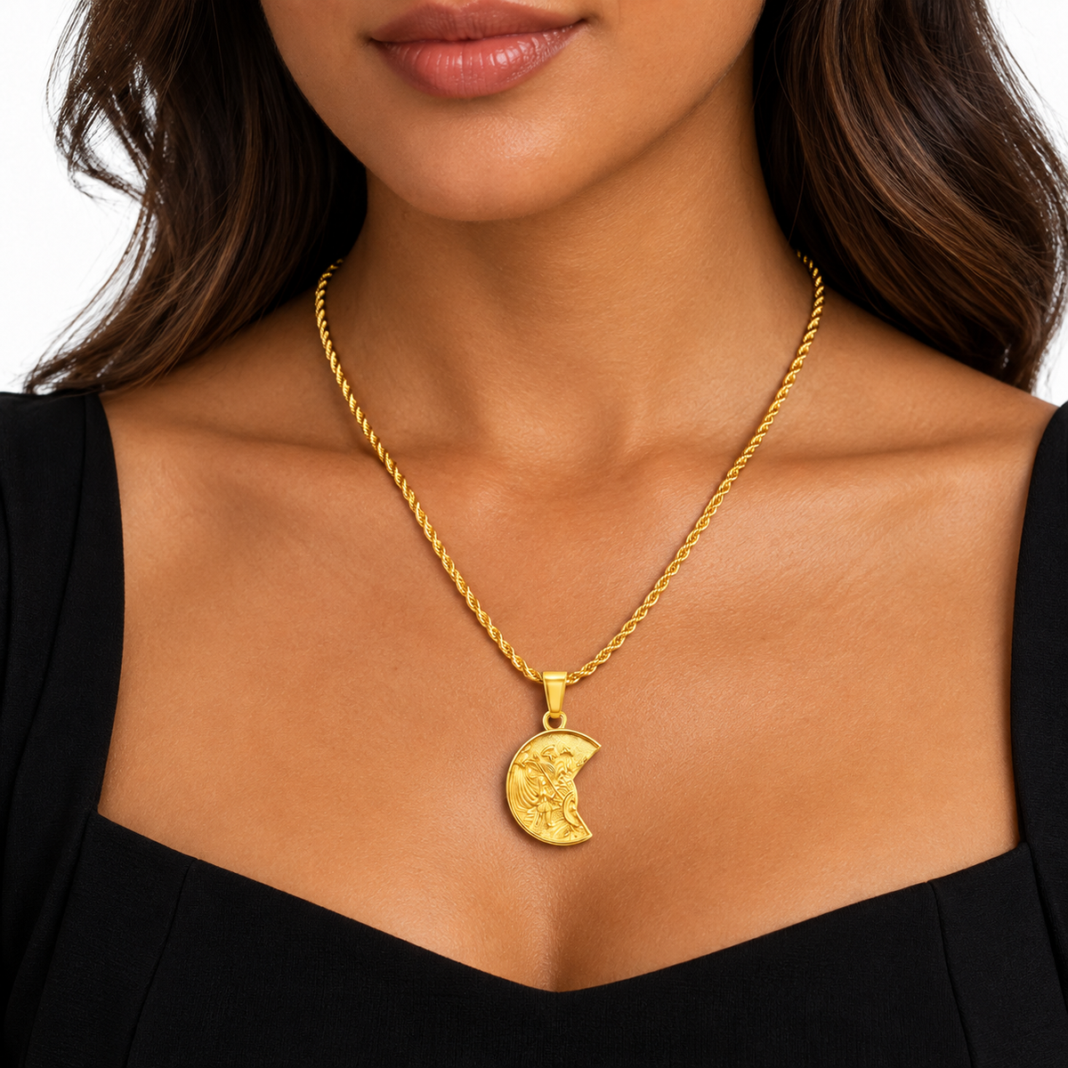 Roman Medallion Gold Pendant