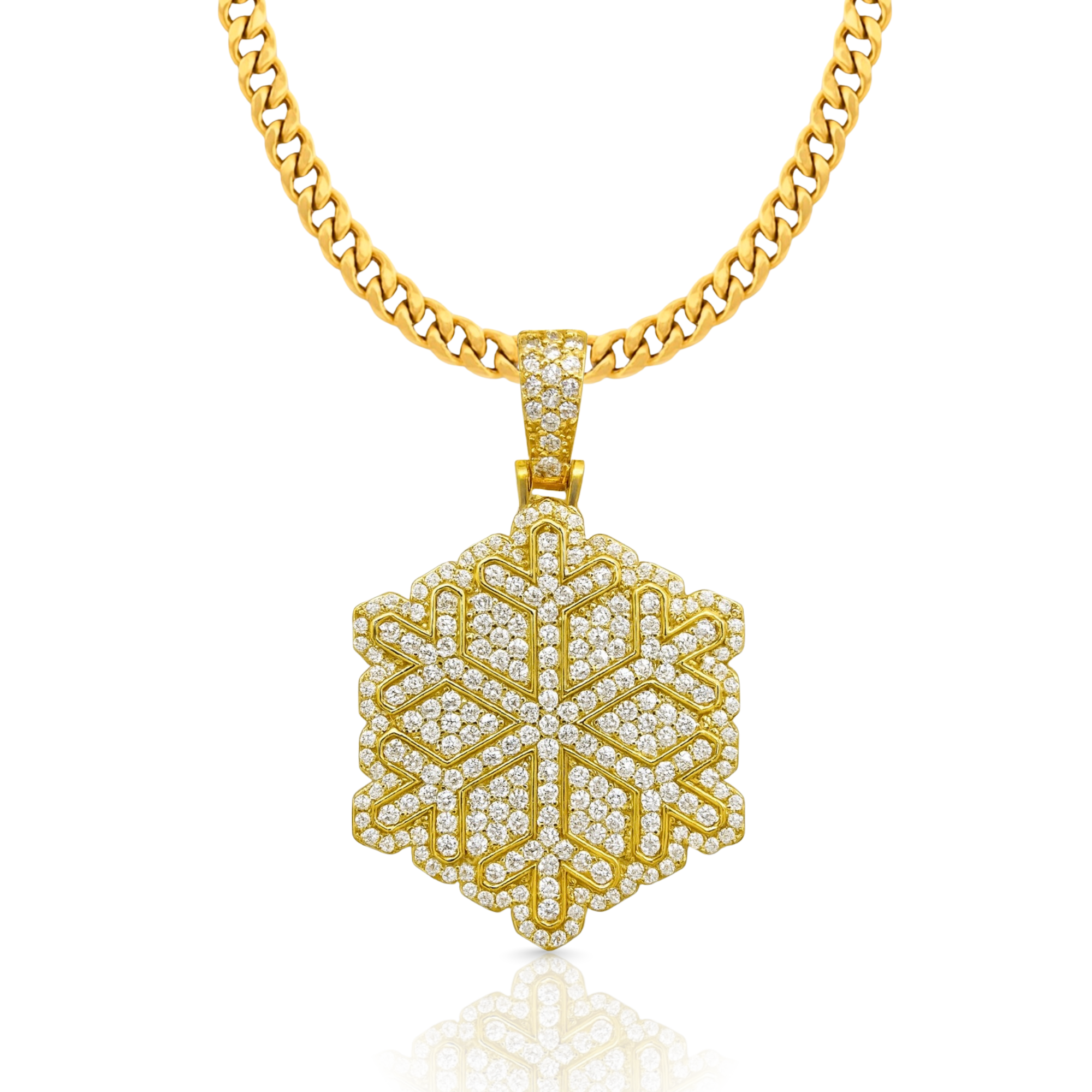 Snow Diamond Gold Pendant