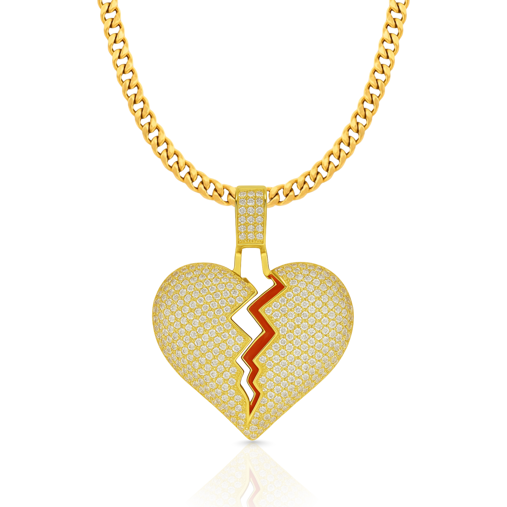 Broken Heart Diamond Gold Pendant