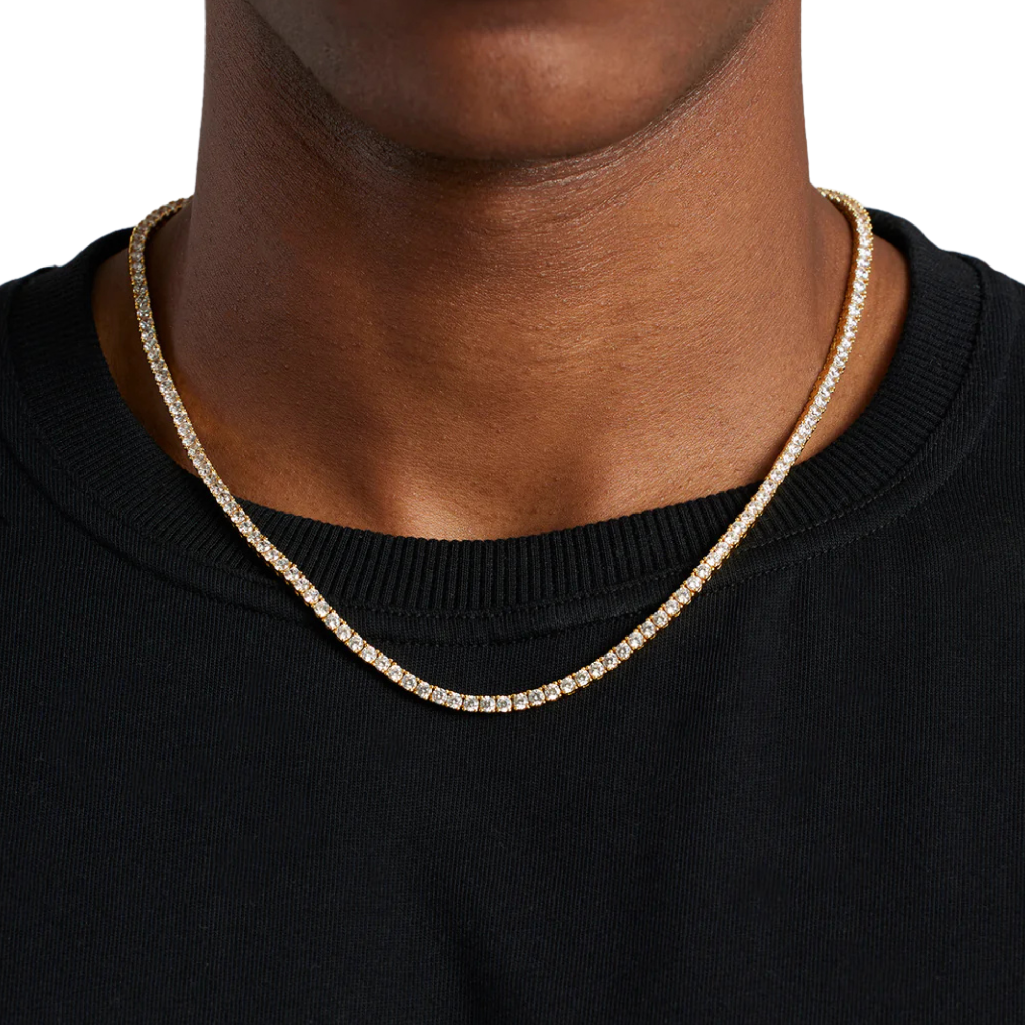 Moissanite Diamond Tennis Chain Gold (3mm) 16cts