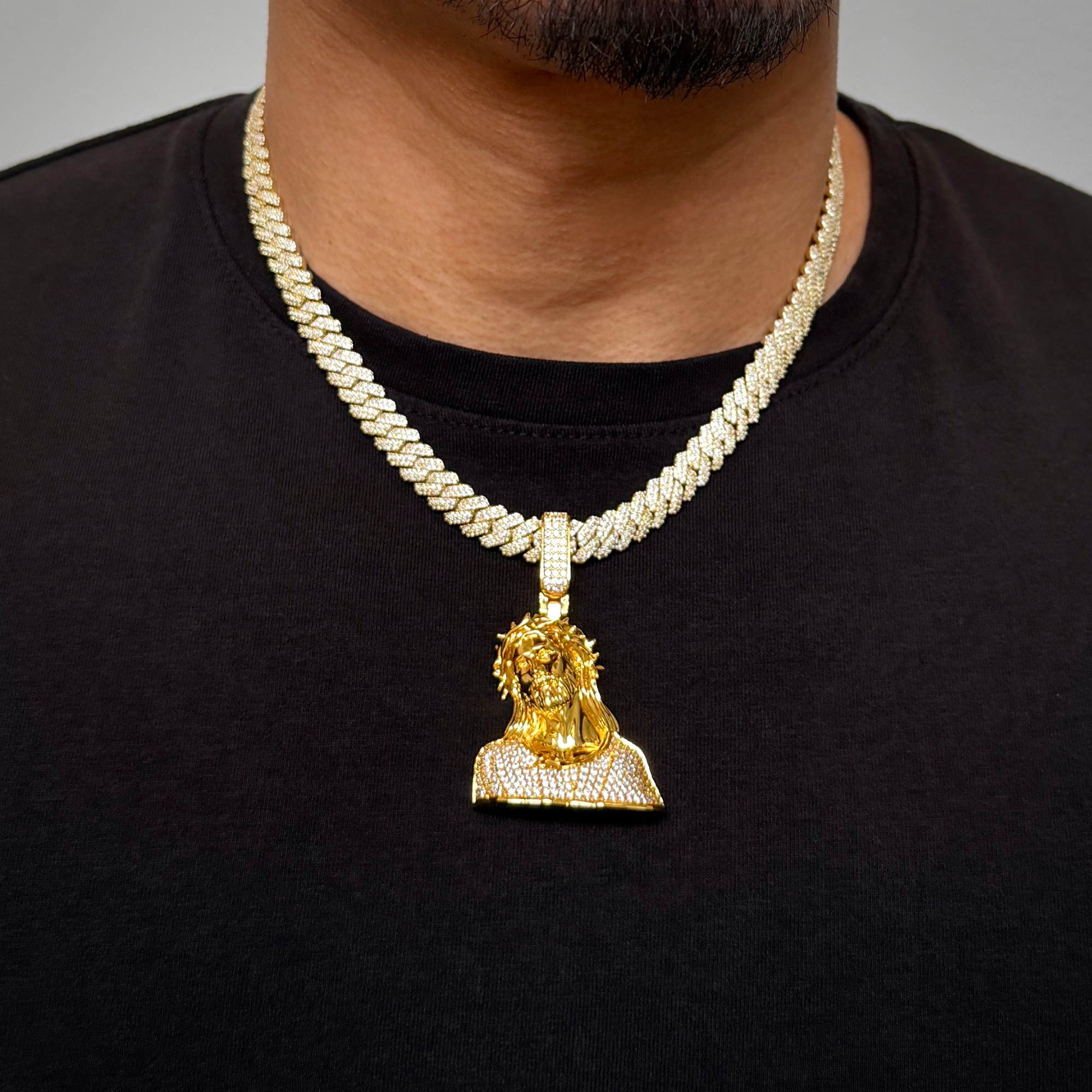 Jesus Diamond Gold Pendant