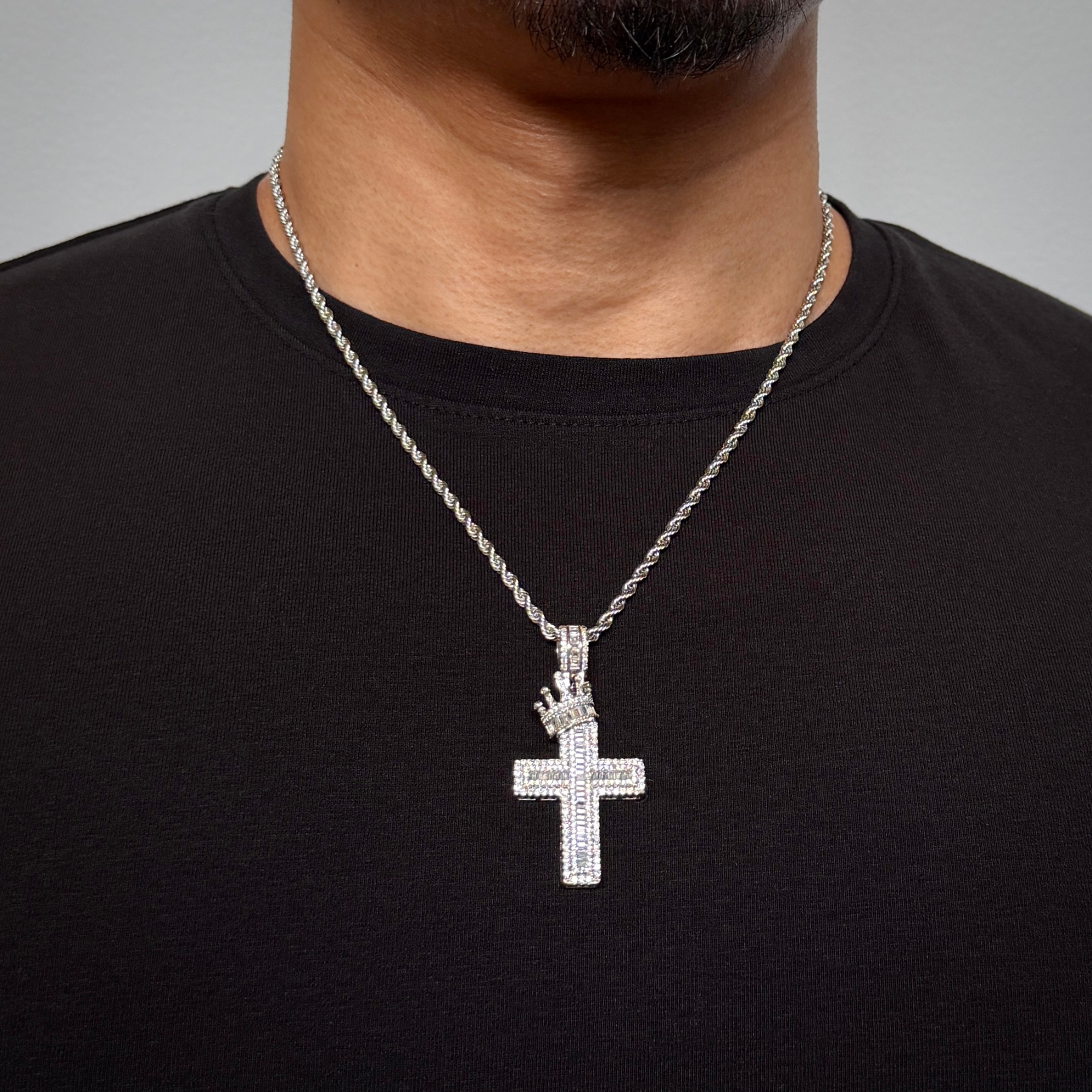 Crown Cross Diamond Pendant