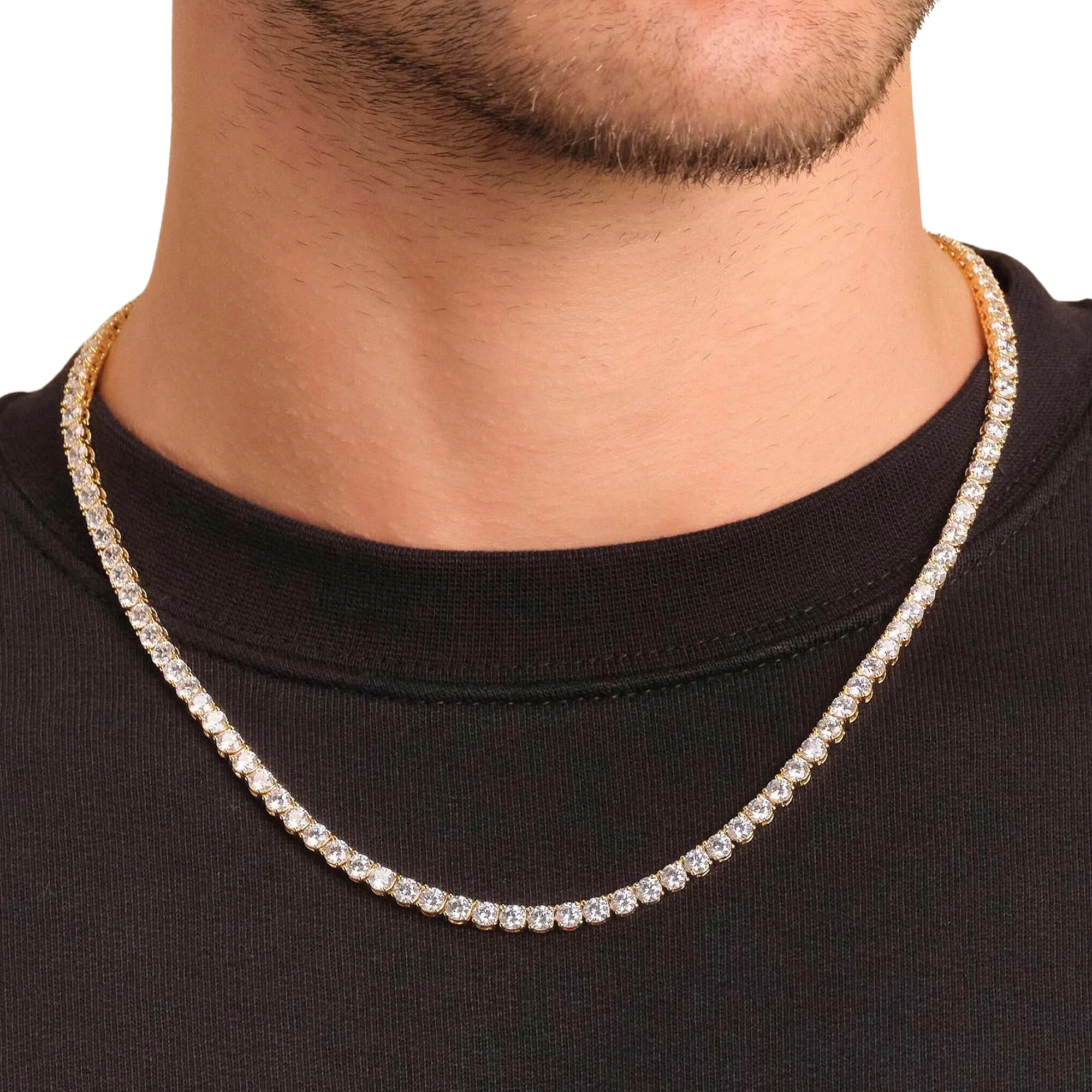 Moissanite Diamond Tennis Chain Gold (4mm) 36cts